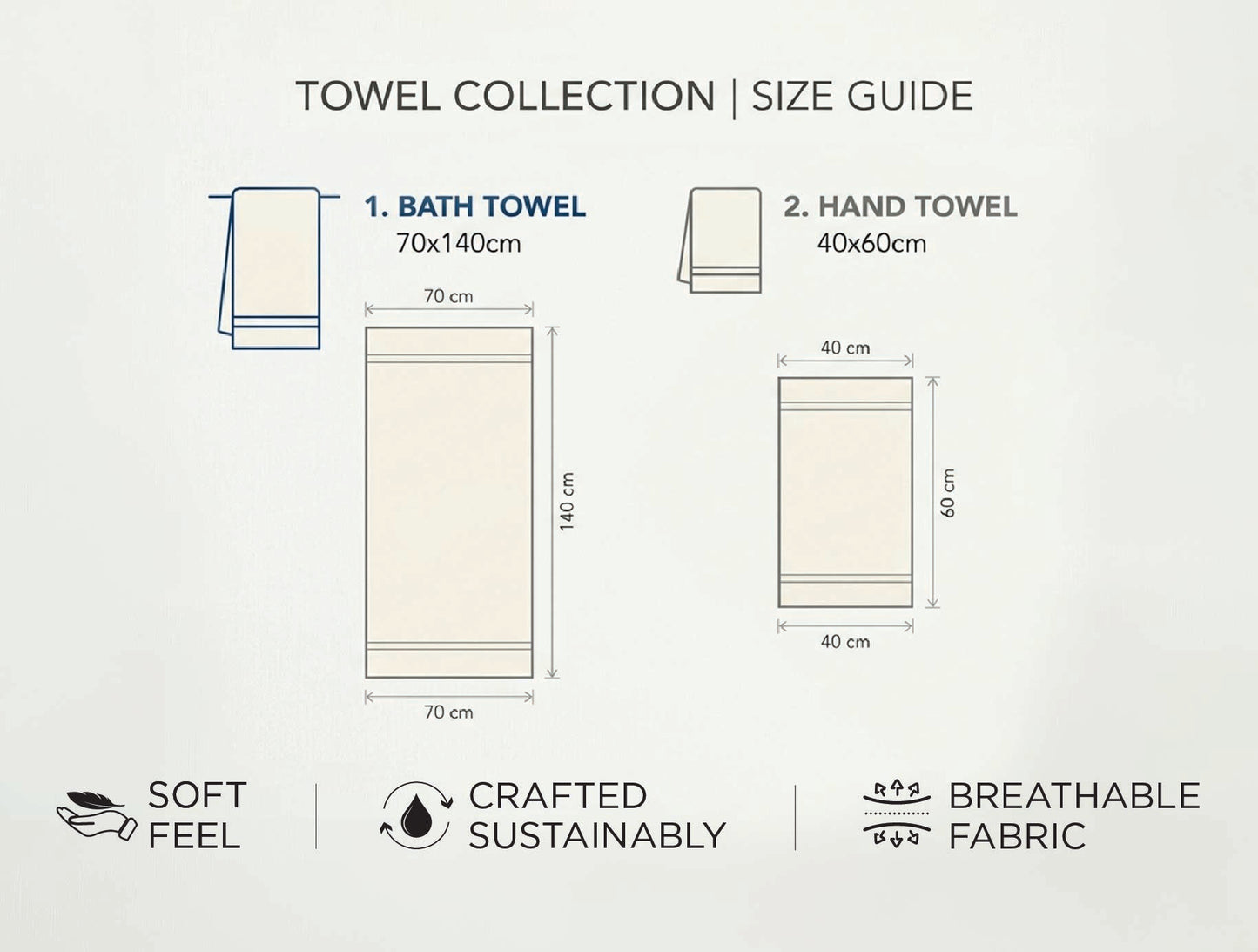 Spaces Aurum Thyme Solid 100% Cotton 400 GSM Towel Combo - 28 x 55 Inches