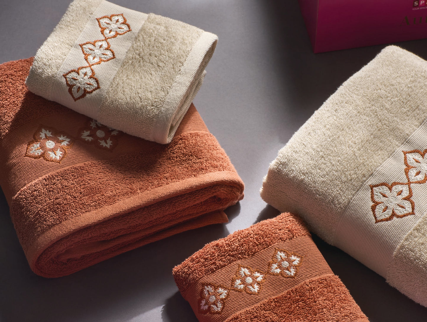 Spaces Aurum Sierra Solid 100% Cotton 400 GSM Towel Combo - 28 x 55 Inches