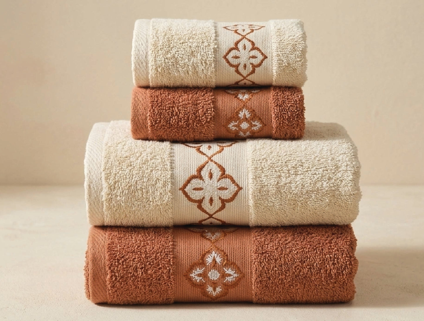 Spaces Aurum Sierra Solid 100% Cotton 400 GSM Towel Combo - 28 x 55 Inches