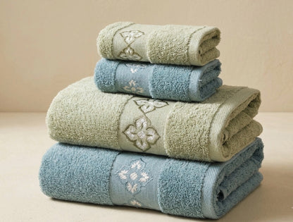 Spaces Aurum Willow Solid 100% Cotton 400 GSM Towel Combo - 28 x 55 Inches