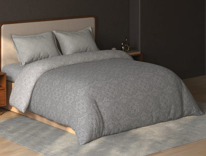 Spaces Avira Silver Lining Ornate Microfiber Double Quilt - 88 x 106 Inches
