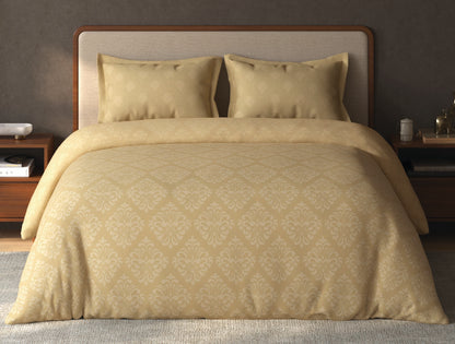 Spaces Avira Honey Ornate Microfiber Double Quilt - 88 x 106 Inches