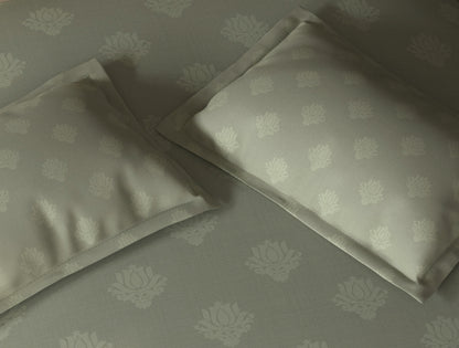 Spaces Avira Sage Ornate Microfiber Double Quilt - 88 x 106 Inches