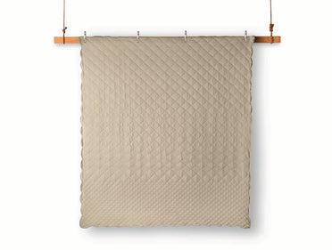Spaces Scallop Beige Solid 100% Cotton Double Coverlet with 2 Pillow Covers - 87 x 106 Inches