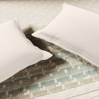 Luxury Loom Impressions 100% Egyptian Cotton Double Quilt, 350 TC, Geometric, Cream