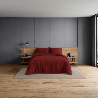 Elegance 100% Cotton Large Bedsheet, 300 TC, Ornate, Dark Red