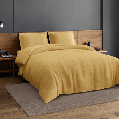 Elegance 100% Cotton Large Bedsheet, 300 TC, Ornate, Light Yellow