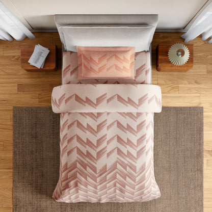 Essentials 100% Cotton Single Bedsheet, 144 TC, Geometric, Beige