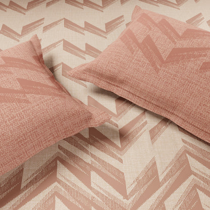 Essentials 100% Cotton Single Bedsheet, 144 TC, Geometric, Beige