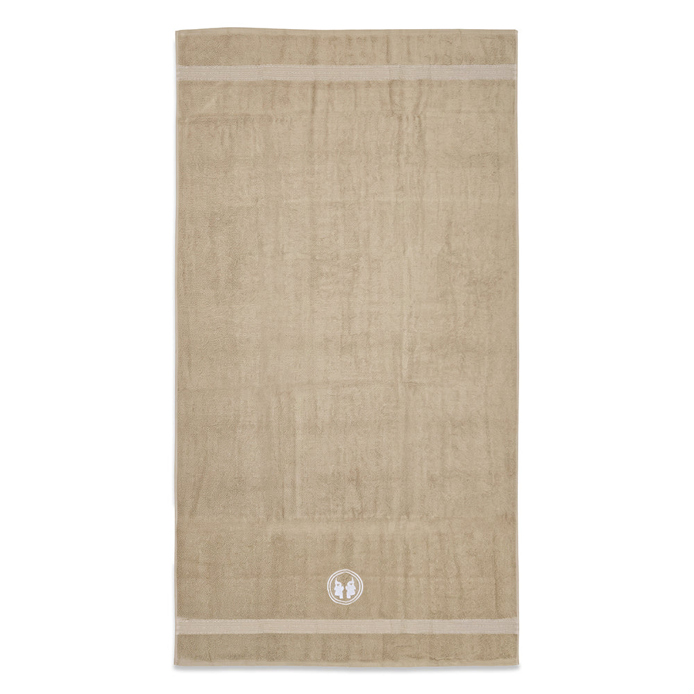Astrogram Gemini Zodiac 100% Cotton Bath Towel, 500 GSM, Embroidered, Light Brown