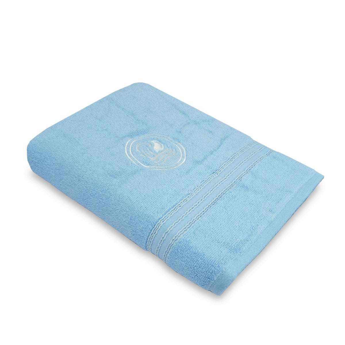 Astrogram Aquarius Zodiac 100% Cotton Bath Towel, 500 GSM, Embroidered, Light Blue