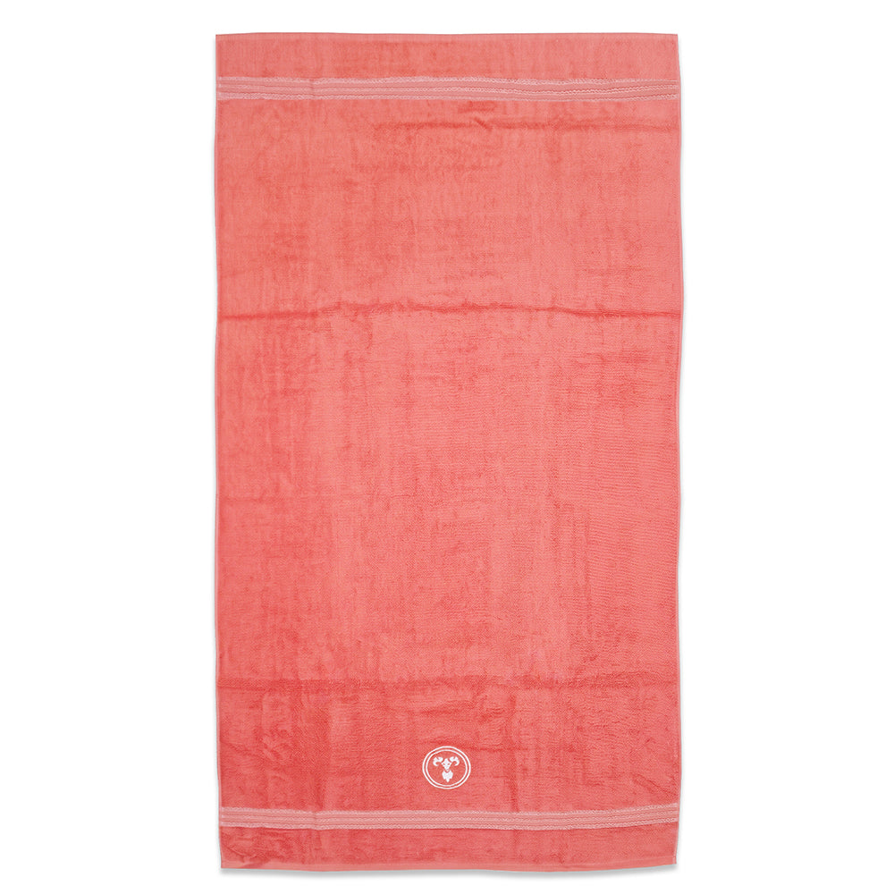 Astrogram Aries Zodiac 100% Cotton Bath Towel, 500 GSM, Embroidered, Red
