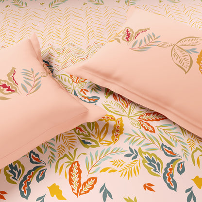 Essentials 100% Cotton Single Quilt, 144 TC, Floral, Light Blush