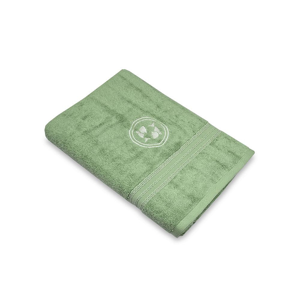 Astrogram Pisces Zodiac 100% Cotton Bath Towel, 500 GSM, Embroidered, Light Green