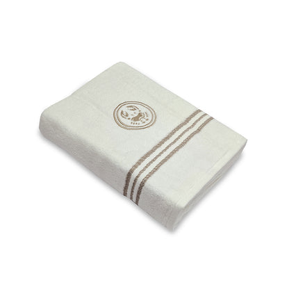 Astrogram Cancer Zodiac 100% Cotton Bath Towel, 500 GSM, Embroidered, White
