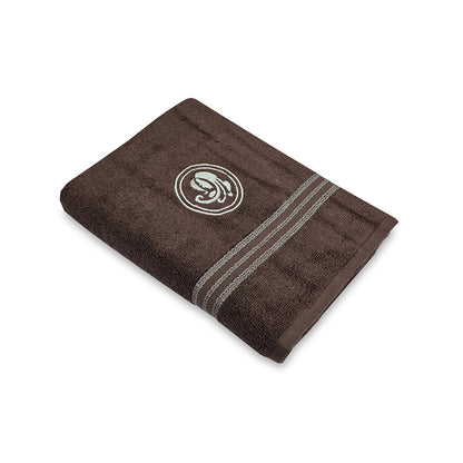 Astrogram Virgo Zodiac 100% Cotton Bath Towel, 500 GSM, Embroidered, Dark Brown