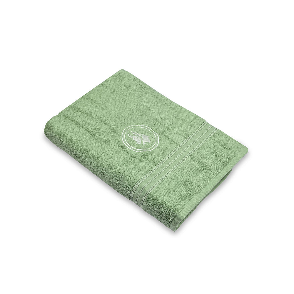 Astrogram Taurus Zodiac 100% Cotton Bath Towel, 500 GSM, Embroidered, Light Green