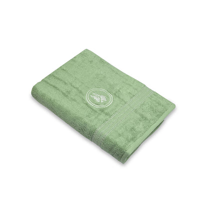 Astrogram Taurus Zodiac 100% Cotton Bath Towel, 500 GSM, Embroidered, Light Green