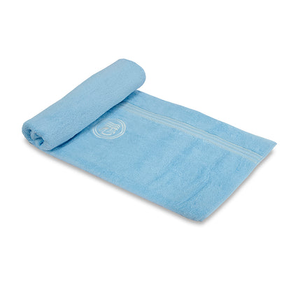Astrogram Aquarius Zodiac 100% Cotton Bath Towel, 500 GSM, Embroidered, Light Blue