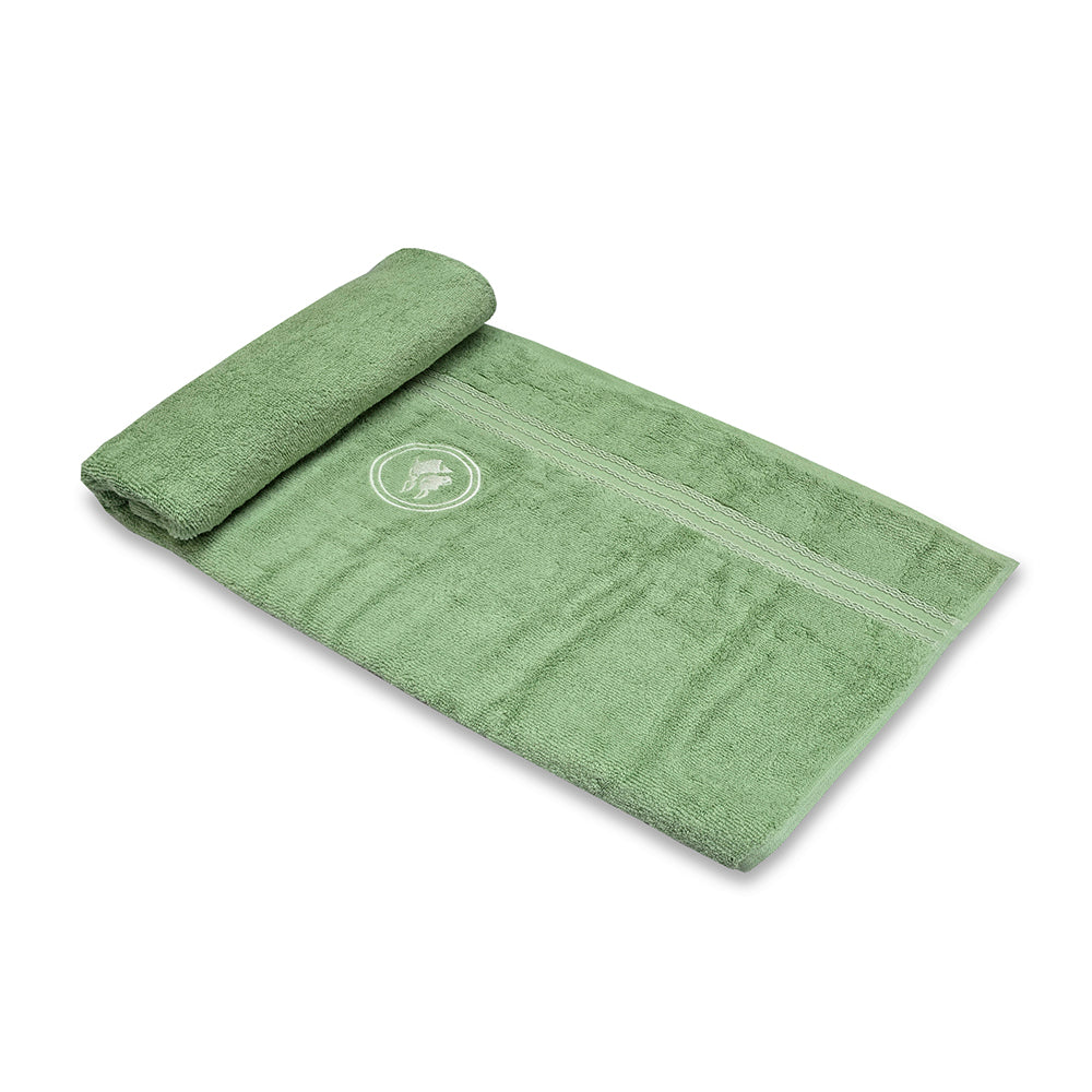 Astrogram Taurus Zodiac 100% Cotton Bath Towel, 500 GSM, Embroidered, Light Green