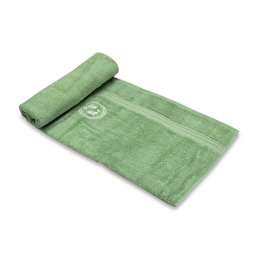 Astrogram Pisces Zodiac 100% Cotton Bath Towel, 500 GSM, Embroidered, Light Green