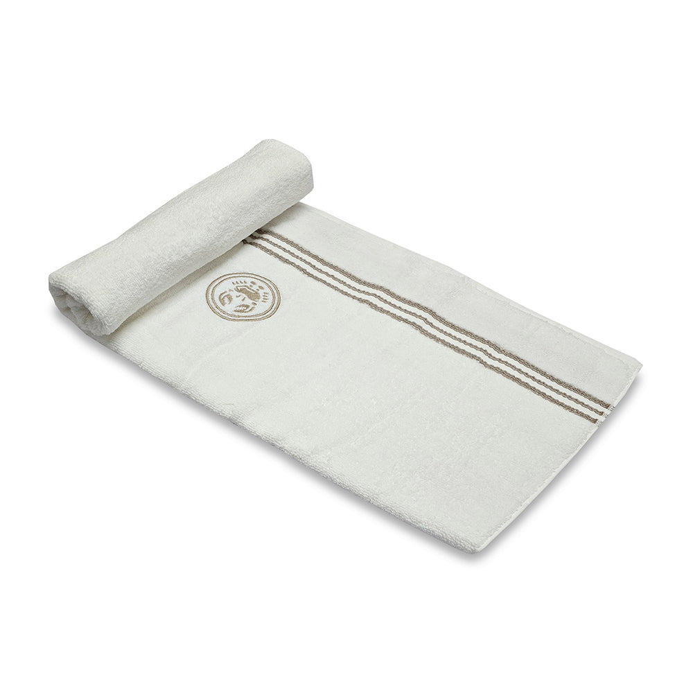 Astrogram Cancer Zodiac 100% Cotton Bath Towel, 500 GSM, Embroidered, White