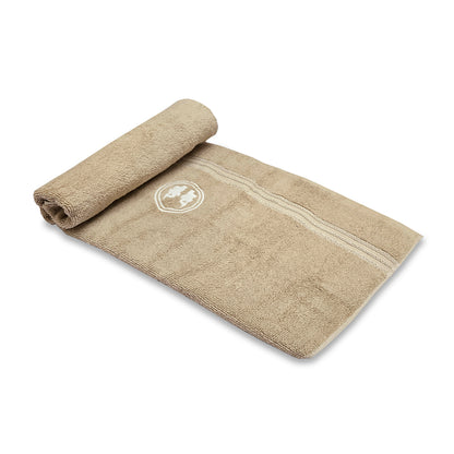Astrogram Gemini Zodiac 100% Cotton Bath Towel, 500 GSM, Embroidered, Light Brown