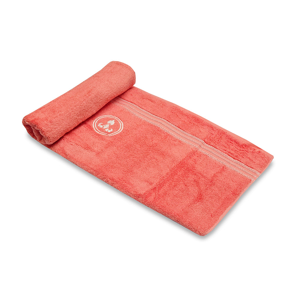 Astrogram Aries Zodiac 100% Cotton Bath Towel, 500 GSM, Embroidered, Red