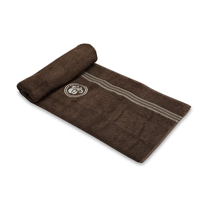 Astrogram Virgo Zodiac 100% Cotton Bath Towel, 500 GSM, Embroidered, Dark Brown