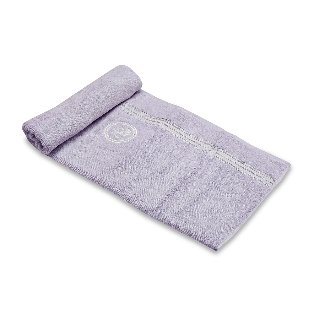 Astrogram Sagittarius Zodiac 100% Cotton Bath Towel, 500 GSM, Embroidered, Light Violet