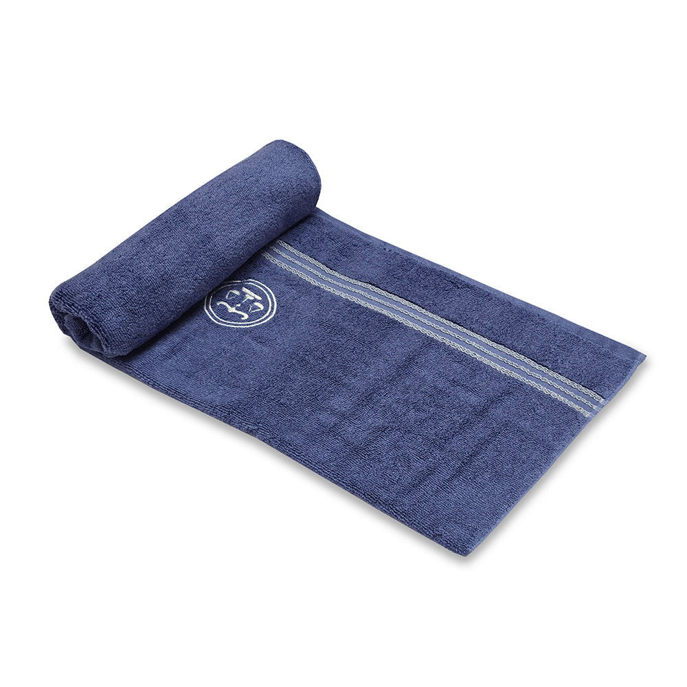 Astrogram Libra Zodiac 100% Cotton Bath Towel, 500 GSM, Embroidered, Blue