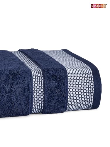 Midnight Blue - Dark Blue 100% Cotton Bath Towel - Hygro By Spaces