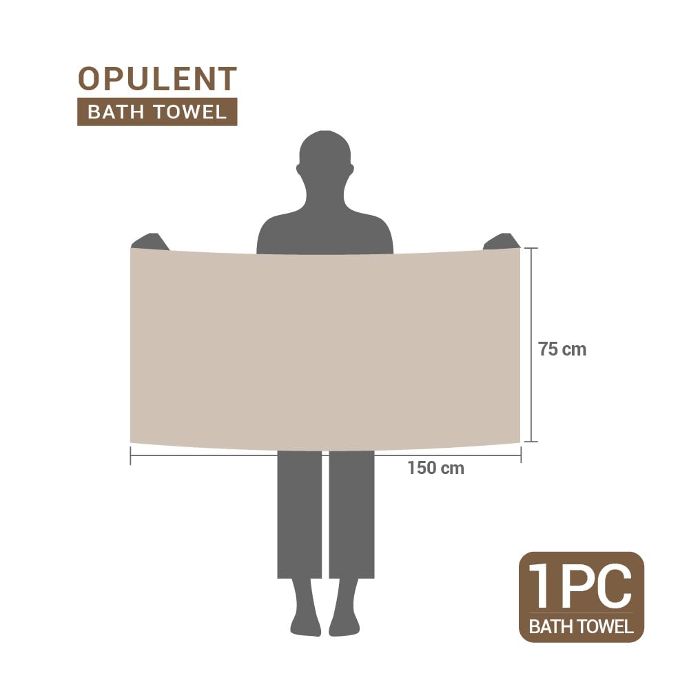 Opulent 100% Cotton Bath Towel, 550 GSM, Solid, Light Yellow