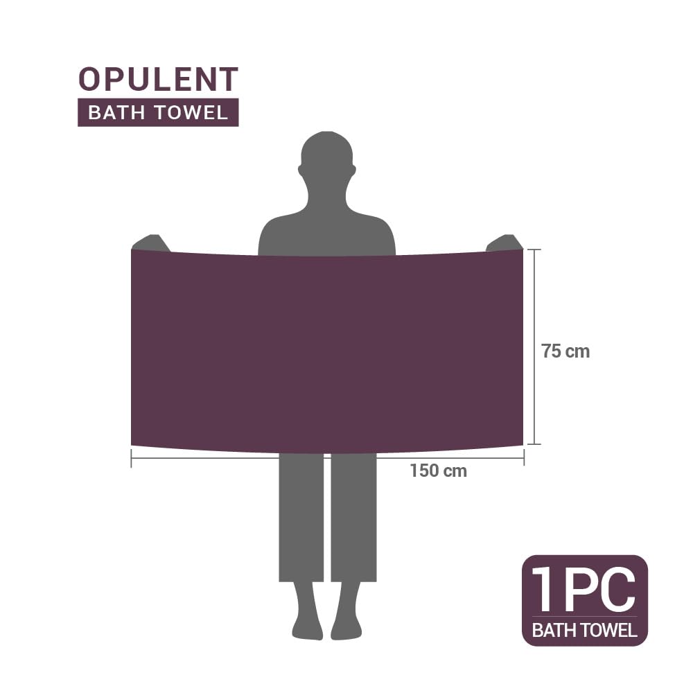 Opulent 100% Cotton Bath Towel, 550 GSM, Solid, Dark Violet