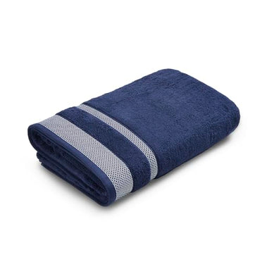 Midnight Blue - Dark Blue 100% Cotton Bath Towel - Hygro By Spaces
