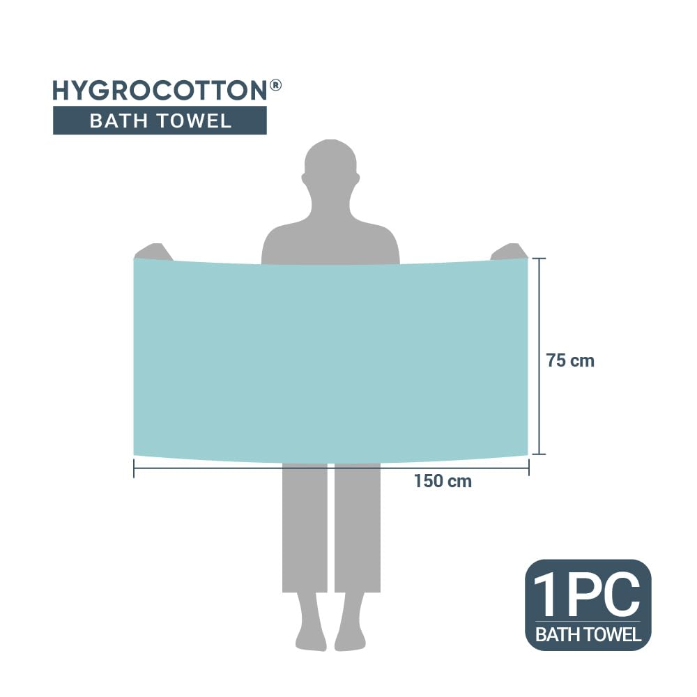 Aqua Green - Light Green 100% Cotton Bath Towel - Hygro By Spaces