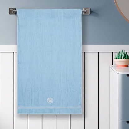 Astrogram Aquarius Zodiac 100% Cotton Bath Towel, 500 GSM, Embroidered, Light Blue