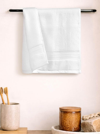 Opulent 100% Cotton Hand Towel, 550 GSM, Solid, White