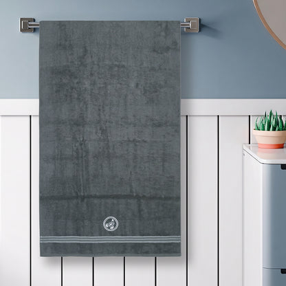 Astrogram Scorpio Zodiac 100% Cotton Bath Towel, 500 GSM, Embroidered, Grey