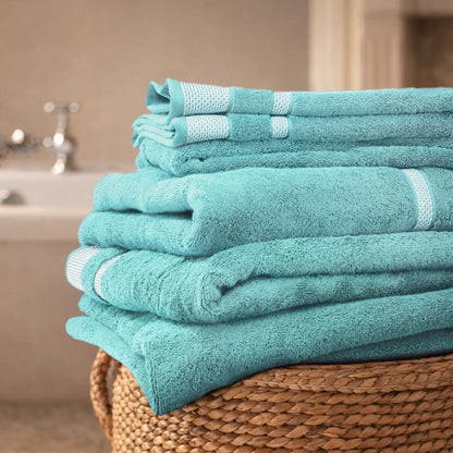 Aqua Green - Light Green 100% Cotton Bath Towel - Hygro By Spaces