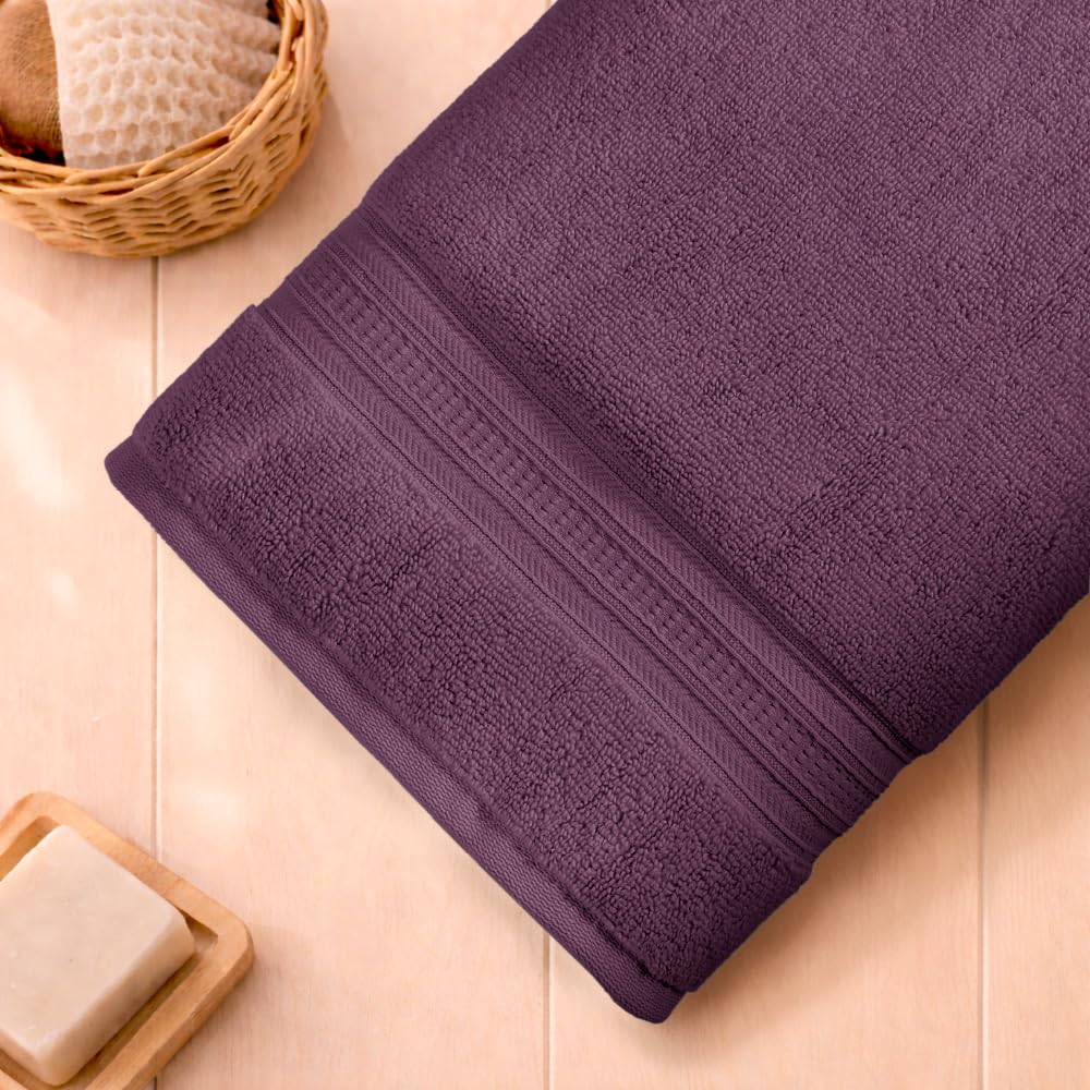 Opulent 100% Cotton Bath Towel, 550 GSM, Solid, Dark Violet