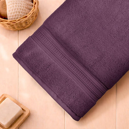 Opulent 100% Cotton Bath Towel, 550 GSM, Solid, Dark Violet