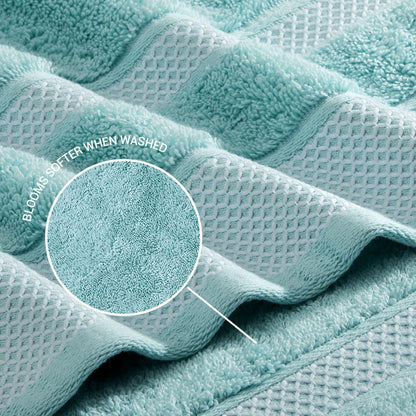 Aqua Green - Light Green 100% Cotton Bath Towel - Hygro By Spaces