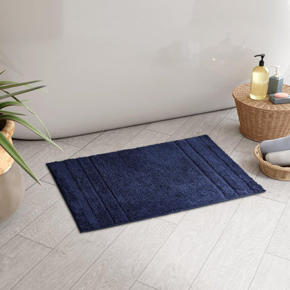 Airsoft Polyester Large Bath Mat, 1539 GSM, Solid, Navy