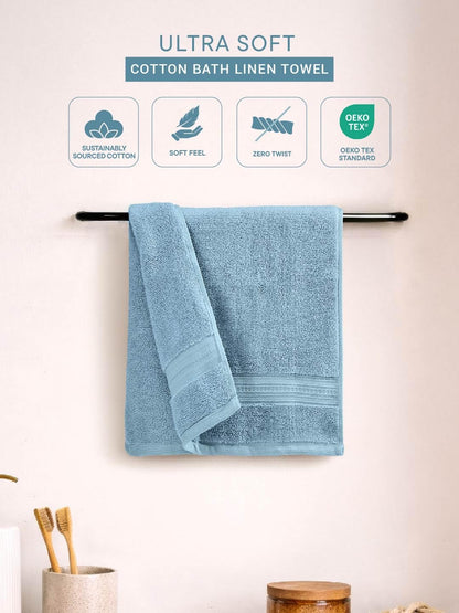 Opulent 100% Cotton Hand Towel, 550 GSM, Solid, Blue