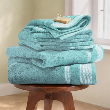 Aqua Green - Light Green 100% Cotton Bath Towel - Hygro By Spaces