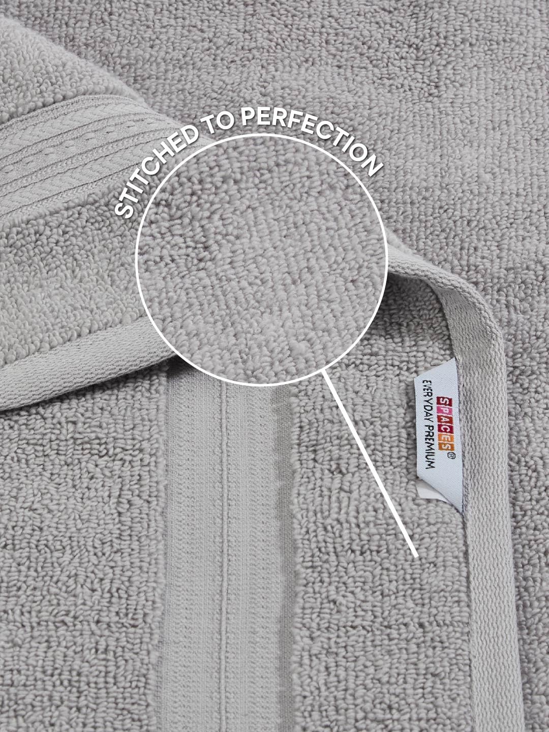 Opulent 100% Cotton Hand Towel, 550 GSM, Solid, Light Grey