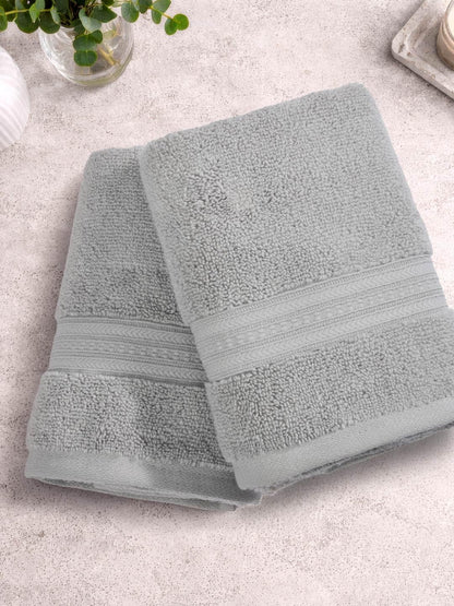 Opulent 100% Cotton Hand Towel, 550 GSM, Solid, Light Grey