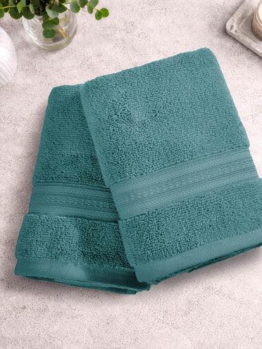 Opulent 100% Cotton Hand Towel, 550 GSM, Solid, Teal