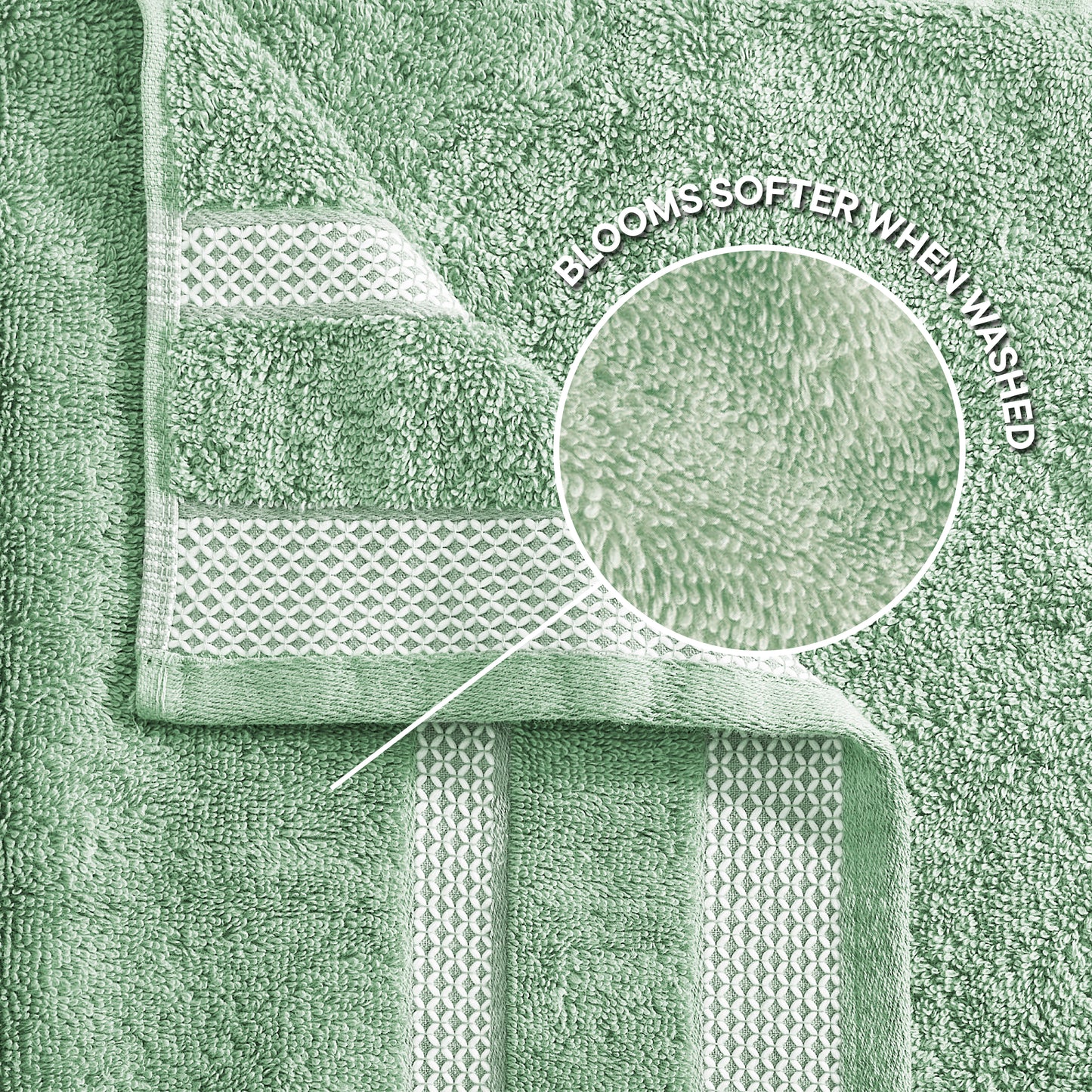 Hygro Hygro Cotton Hand Towel, 600 GSM, Solid, Light Green